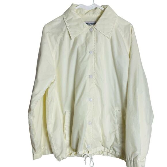 Vintage Ford Federation Windbreaker Jacket Mens L White Nylon Lined Snap Front - Picture 2 of 10